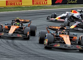 Oscar Piastri and Lando Norris of McLaren at the 2025 Formula 1 Dutch Grand Prix